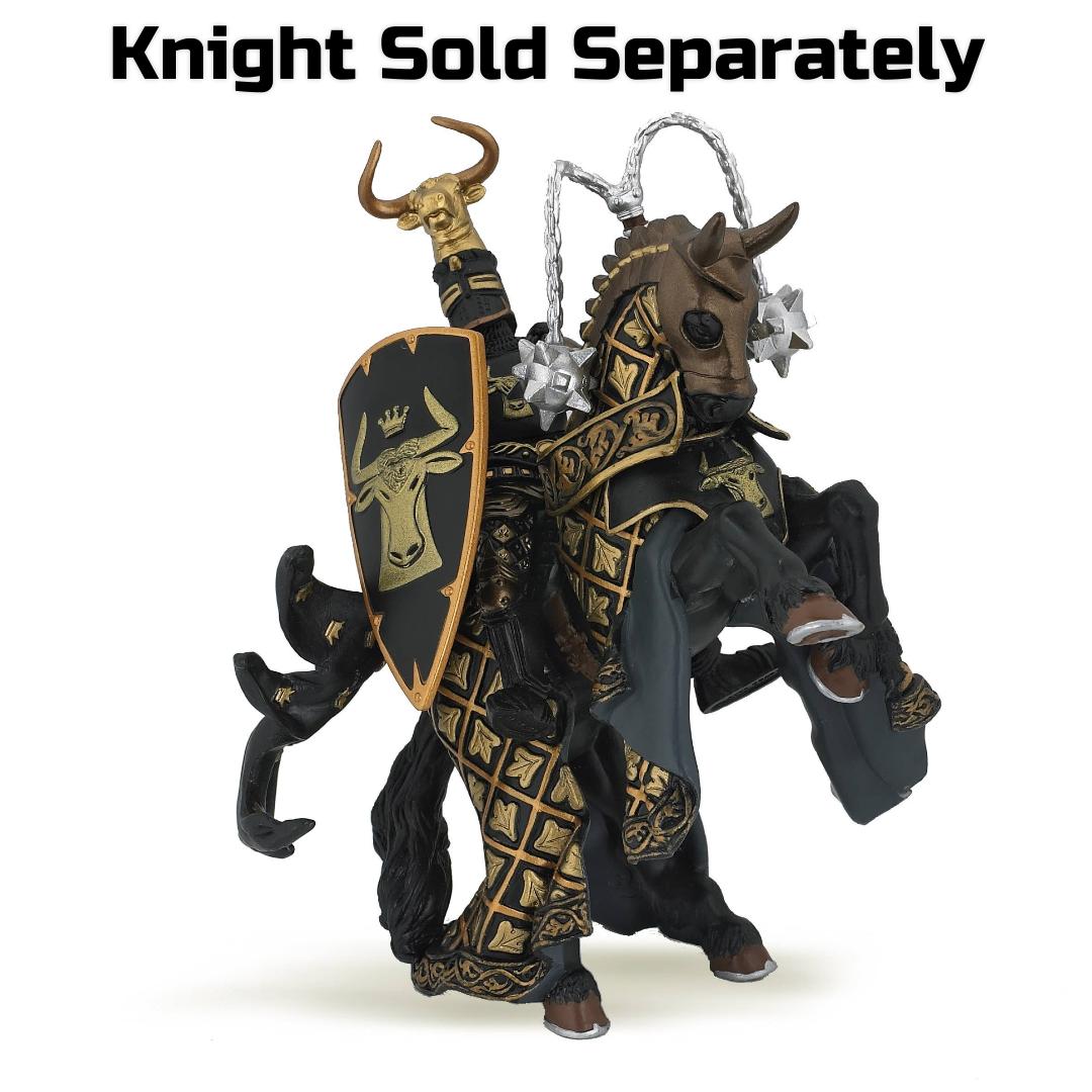 Dark Knight Horse Figurine - Hand Painted Weapon Master Bull Steed - Papo 39918