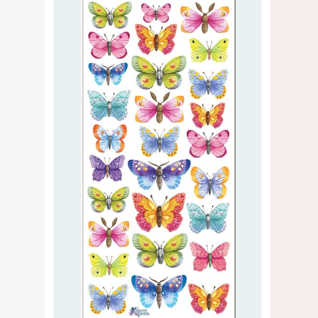 Butterfly Stickers - Colorful Foil Butterflies Sticker Sheet