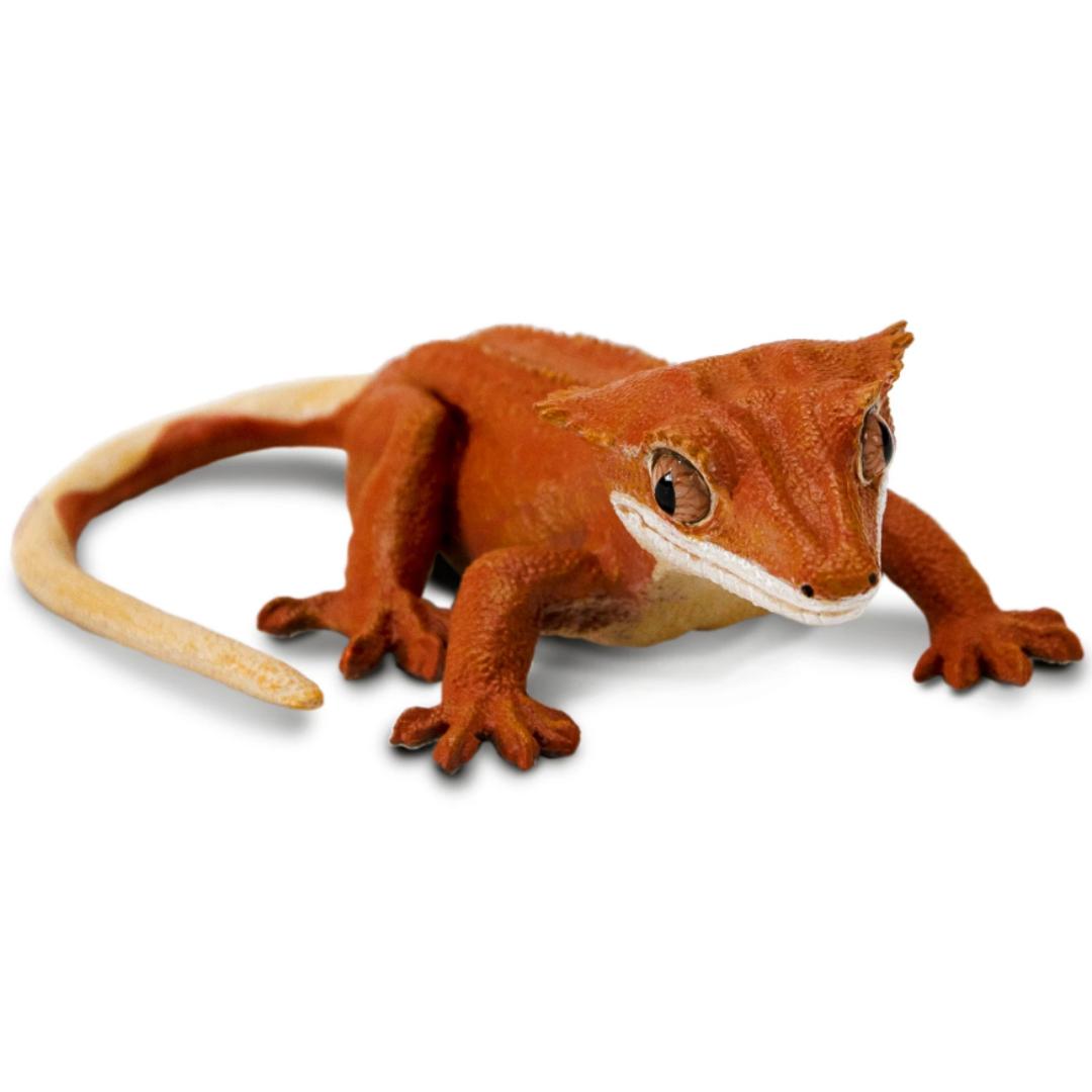 Crested Gecko Figurine - Hand Painted Pet Reptile Toy Figurine - Safari Ltd 100344
