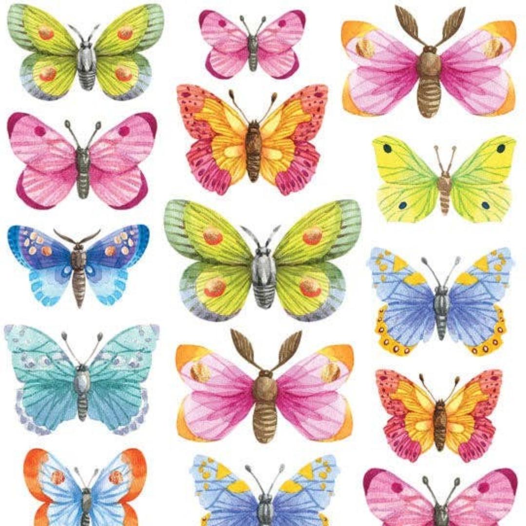 Butterfly Stickers - Colorful Foil Butterflies Sticker Sheet