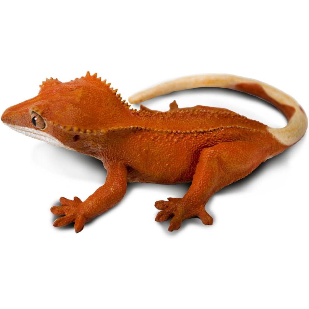 Crested Gecko Figurine - Hand Painted Pet Reptile Toy Figurine - Safari Ltd 100344