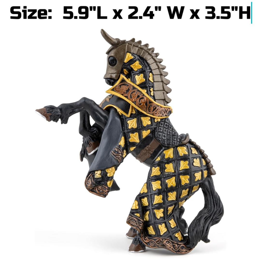 Dark Knight Horse Figurine - Hand Painted Weapon Master Bull Steed - Papo 39918