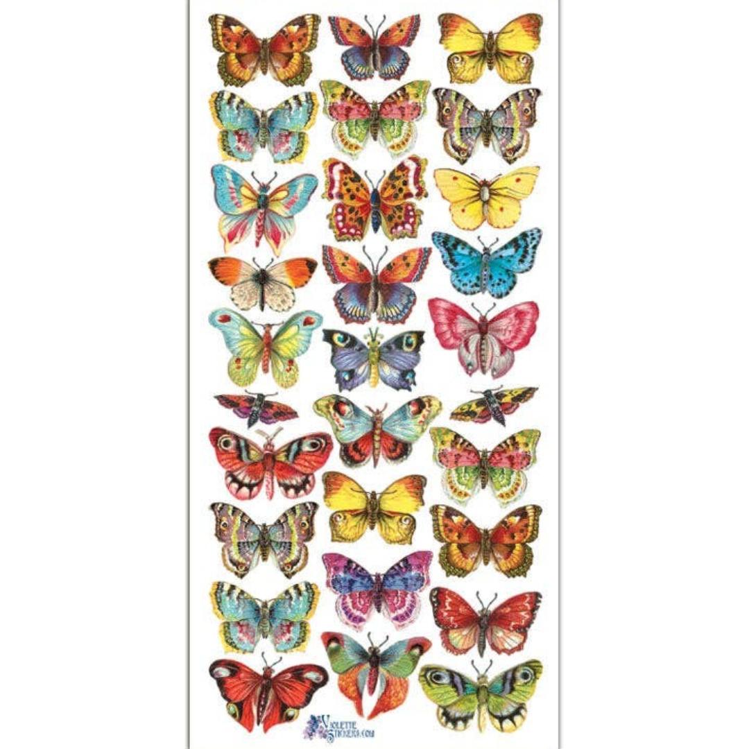 Butterfly Stickers - Tropical Mini Butterflies Sticker Sheet