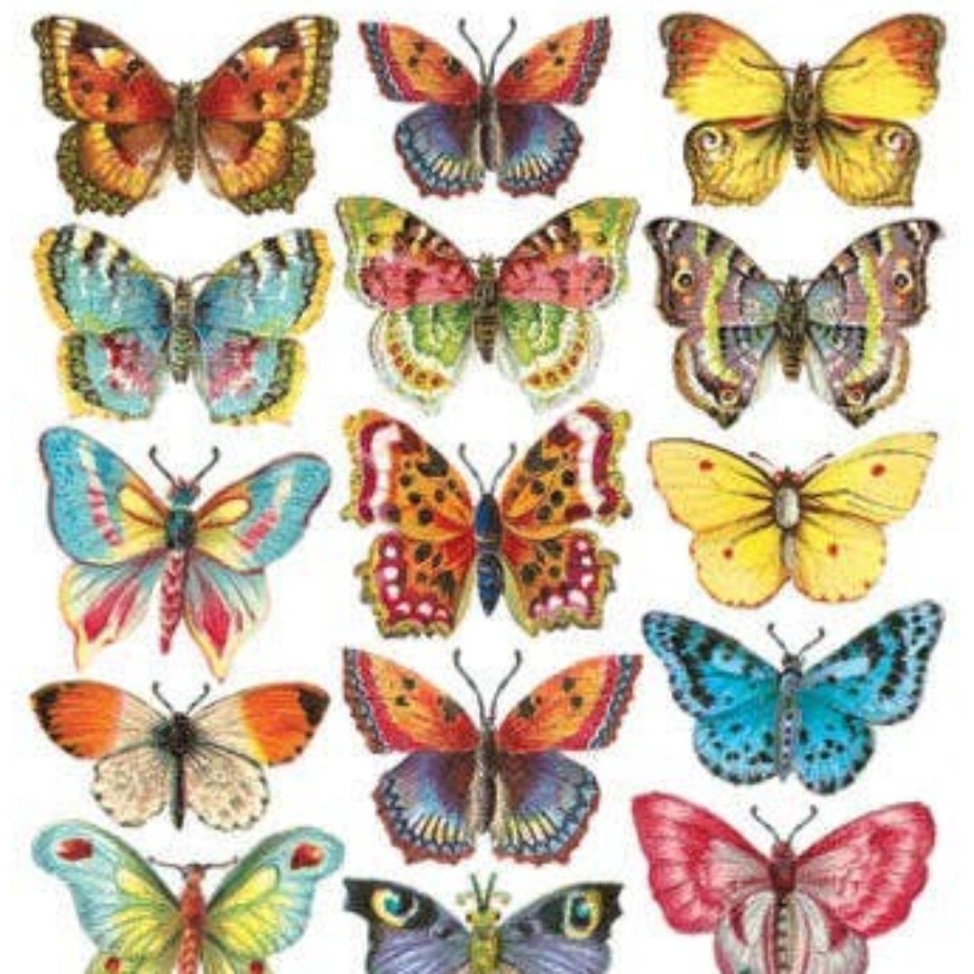 Butterfly Stickers - Tropical Mini Butterflies Sticker Sheet