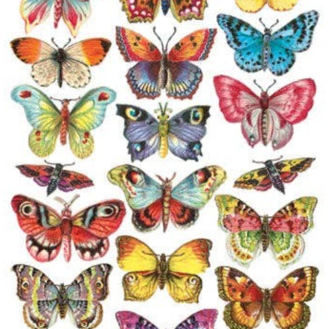 Butterfly Stickers - Tropical Mini Butterflies Sticker Sheet