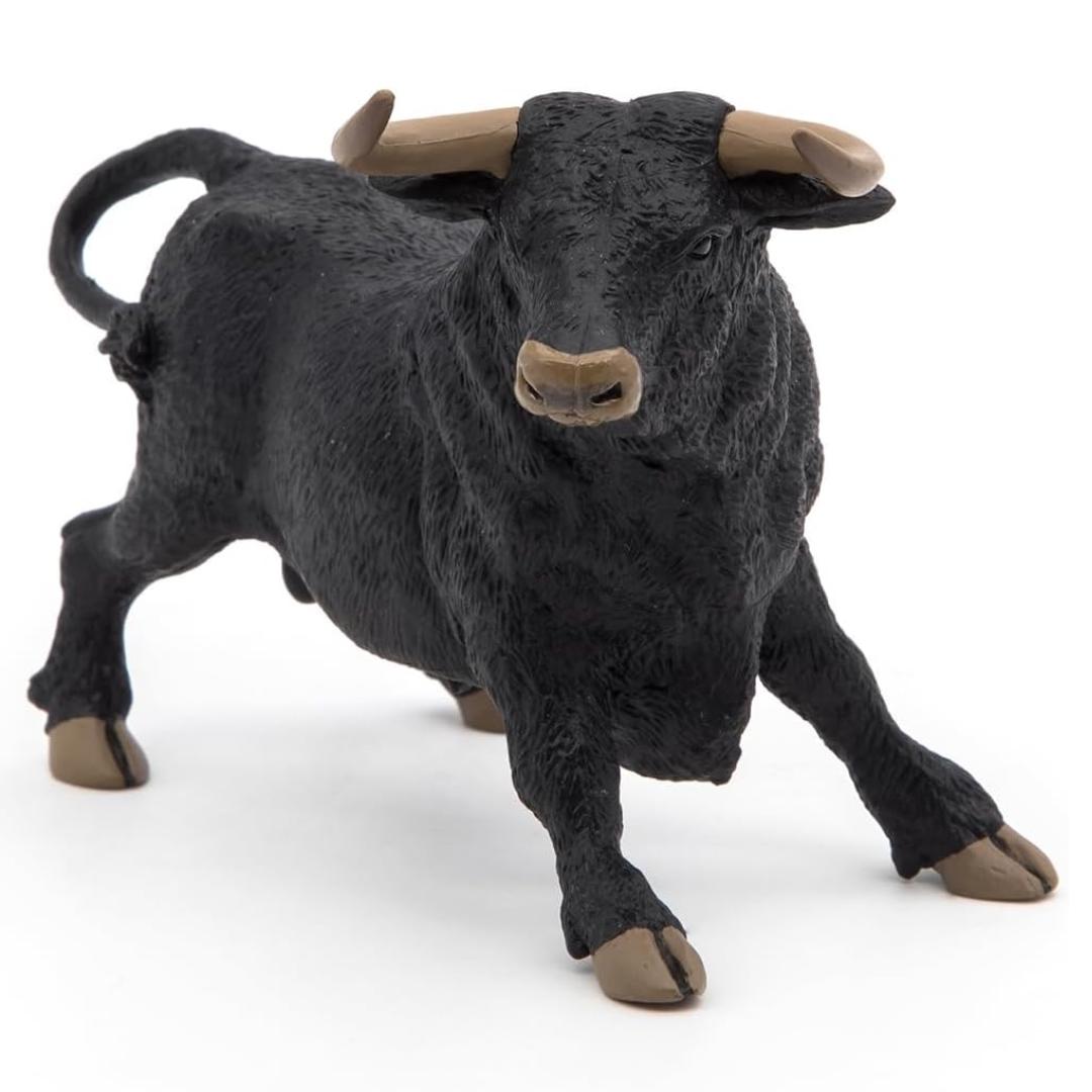 Andalusian Bull Figurine - Hand Painted Farm Animal Toy Figure - Papo 51050