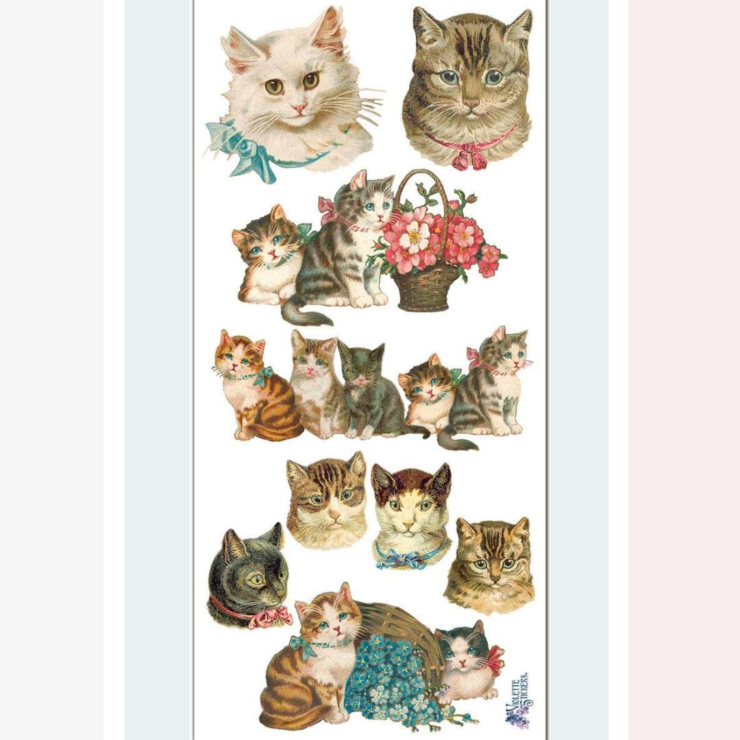 Cat Stickers - Classic Vintage Cats Sticker Sheet