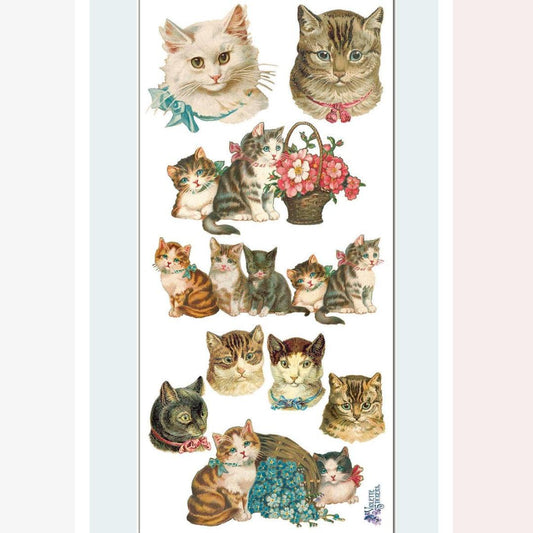 Cat Stickers - Classic Vintage Cats Sticker Sheet