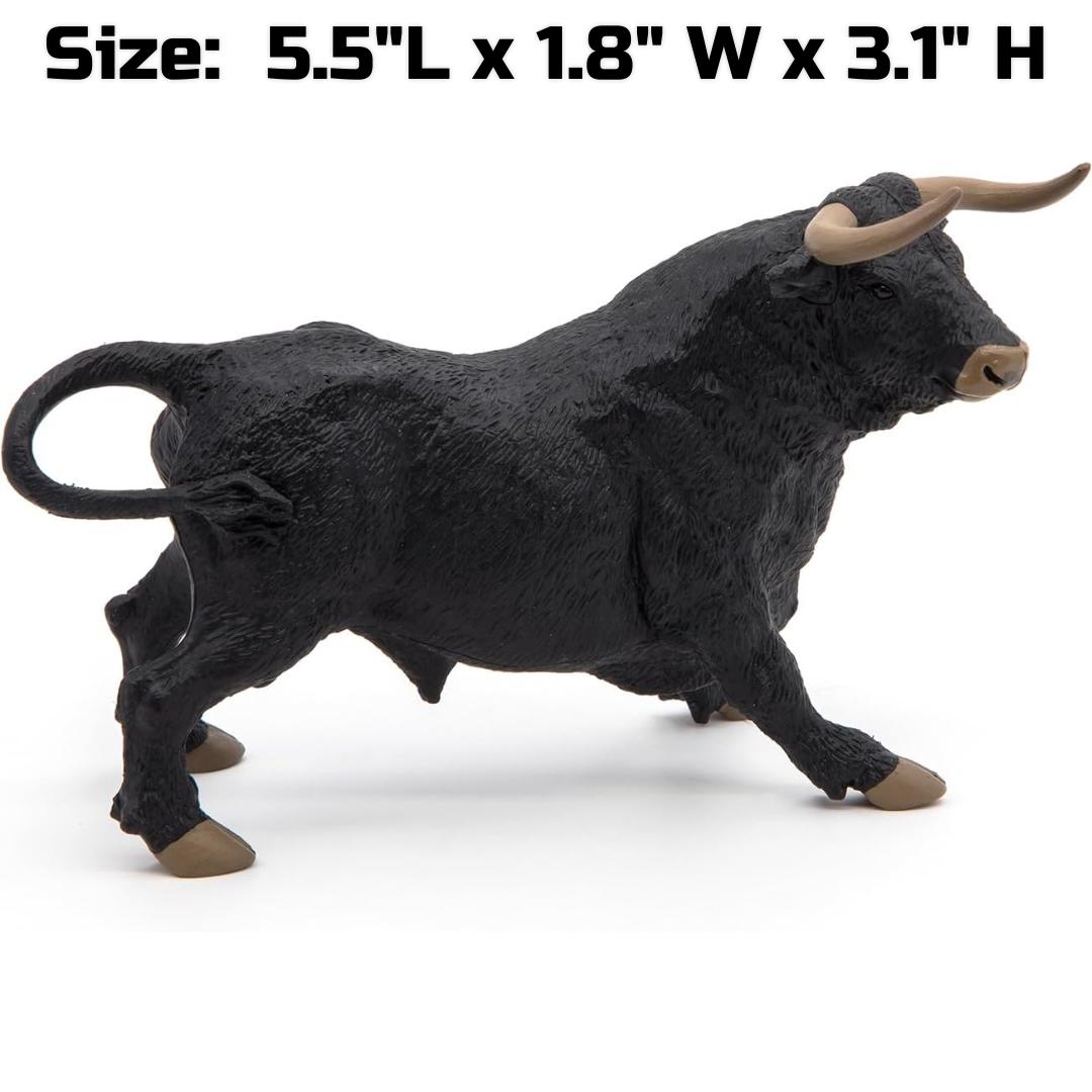 Andalusian Bull Figurine - Hand Painted Farm Animal Toy Figure - Papo 51050