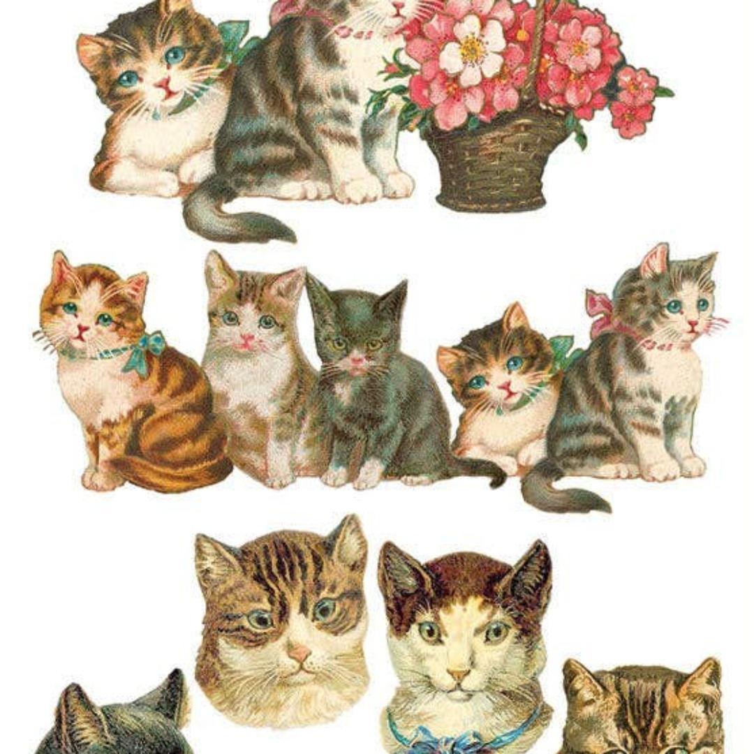 Cat Stickers - Classic Vintage Cats Sticker Sheet