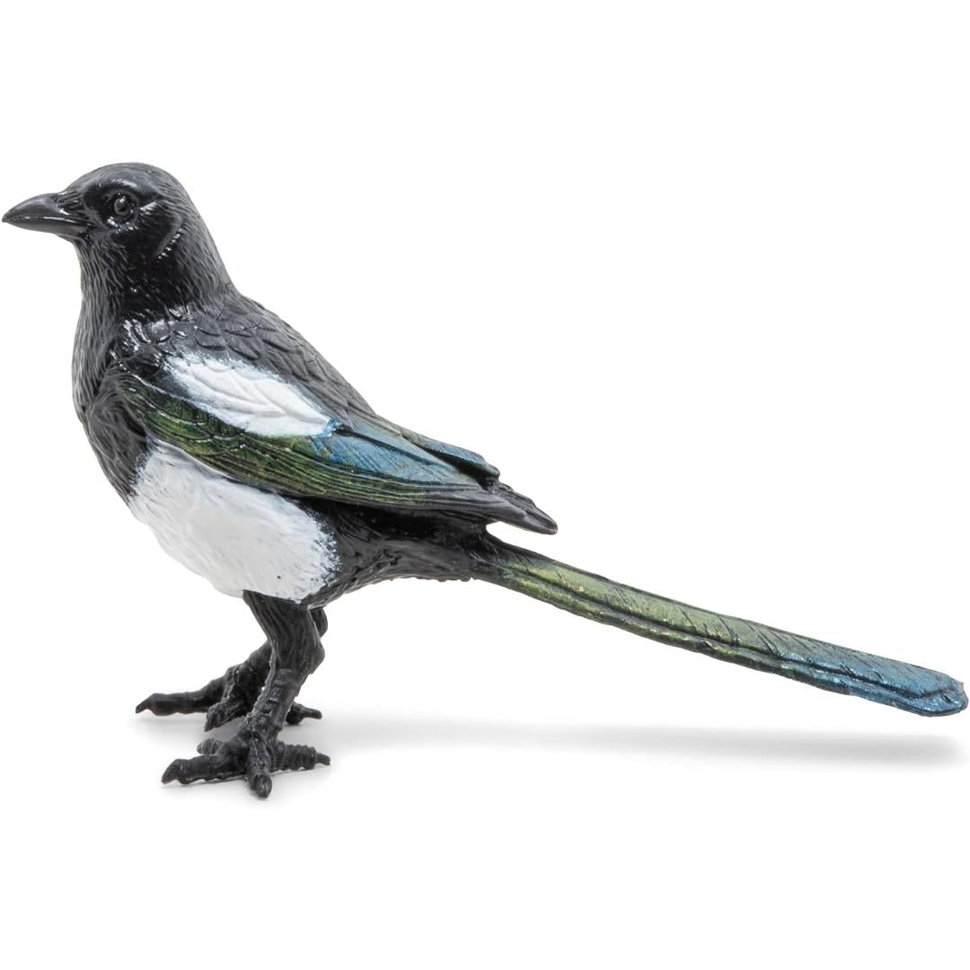 Magpie Figurine - Small Hand Painted Bird Toy Figure - Papo 50286