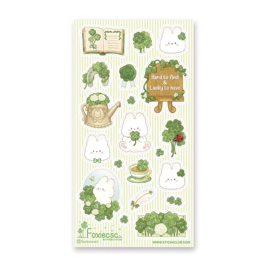 St. Patrick's Day Rabbit Stickers - Lucky Bunny Sticker Sheet