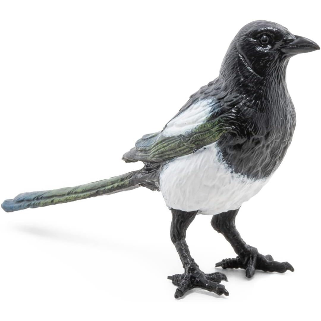 Magpie Figurine - Small Hand Painted Bird Toy Figure - Papo 50286