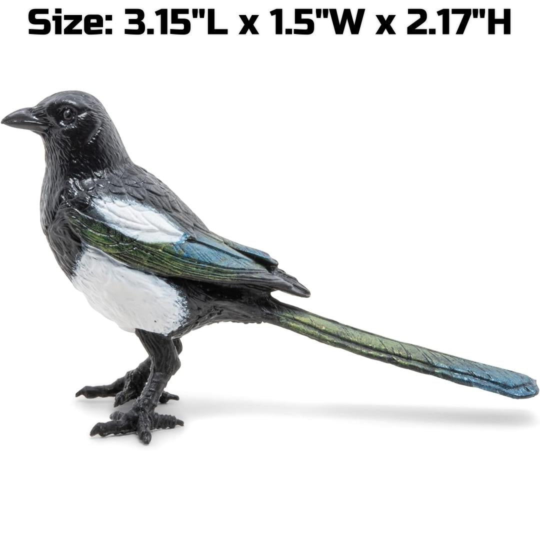 Magpie Figurine - Small Hand Painted Bird Toy Figure - Papo 50286