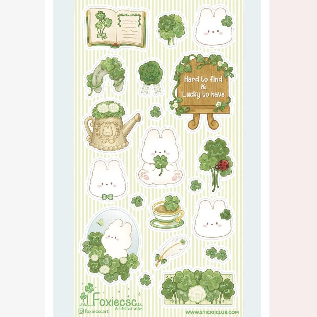 St. Patrick's Day Rabbit Stickers - Lucky Bunny Sticker Sheet