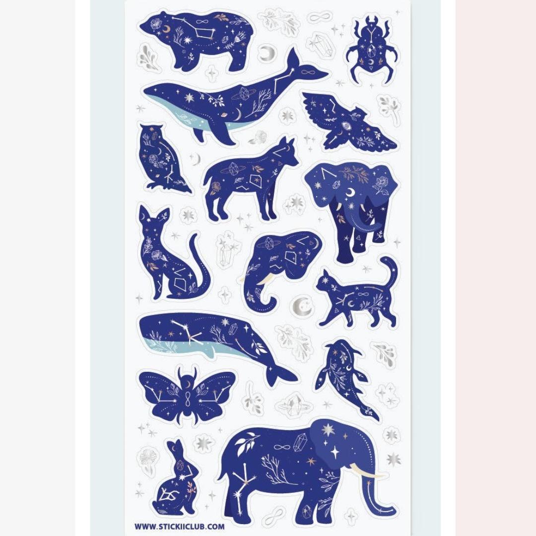 Cosmic Animal Stickers - Celestial Animals Sticker Sheet