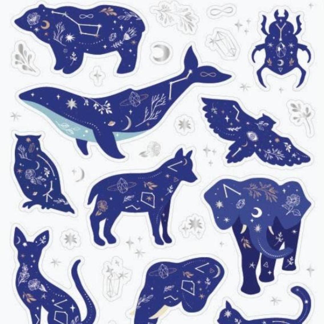 Cosmic Animal Stickers - Celestial Animals Sticker Sheet
