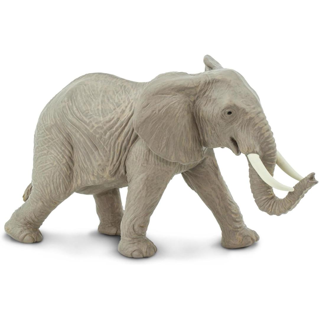African Elephant Figurine - Hand Painted Wild Animal Toy Figure - Safari Ltd 270029