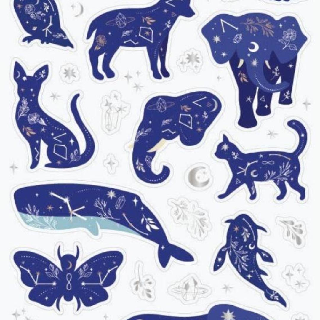 Cosmic Animal Stickers - Celestial Animals Sticker Sheet