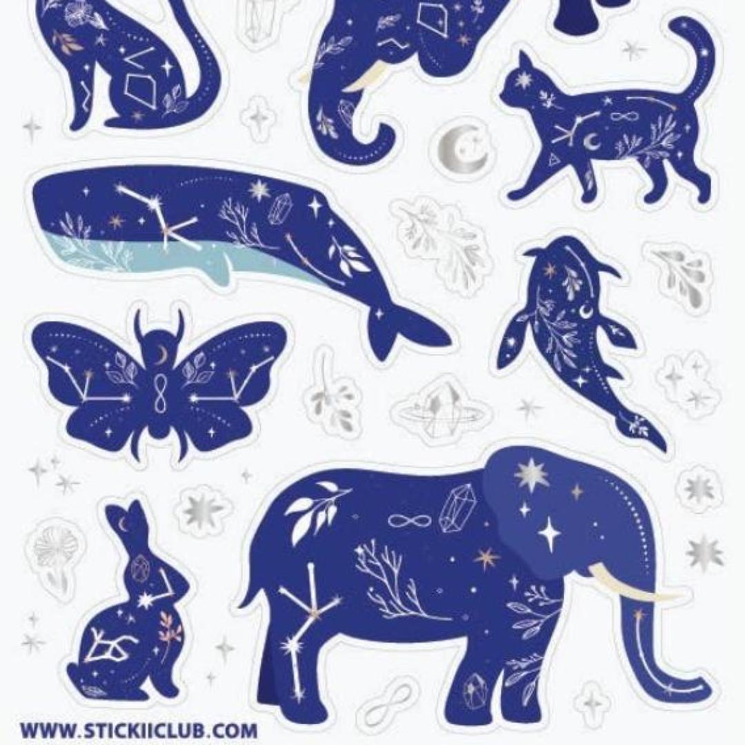 Cosmic Animal Stickers - Celestial Animals Sticker Sheet