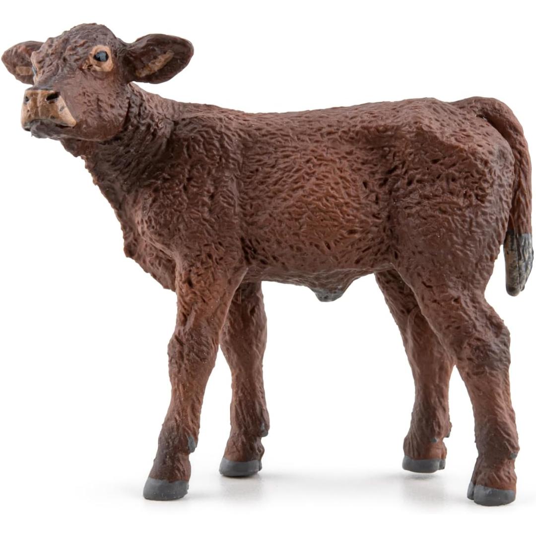 Salers Calf Figurine - Hand Painted Farm Animal Toy Cow Figure - Papo 51187