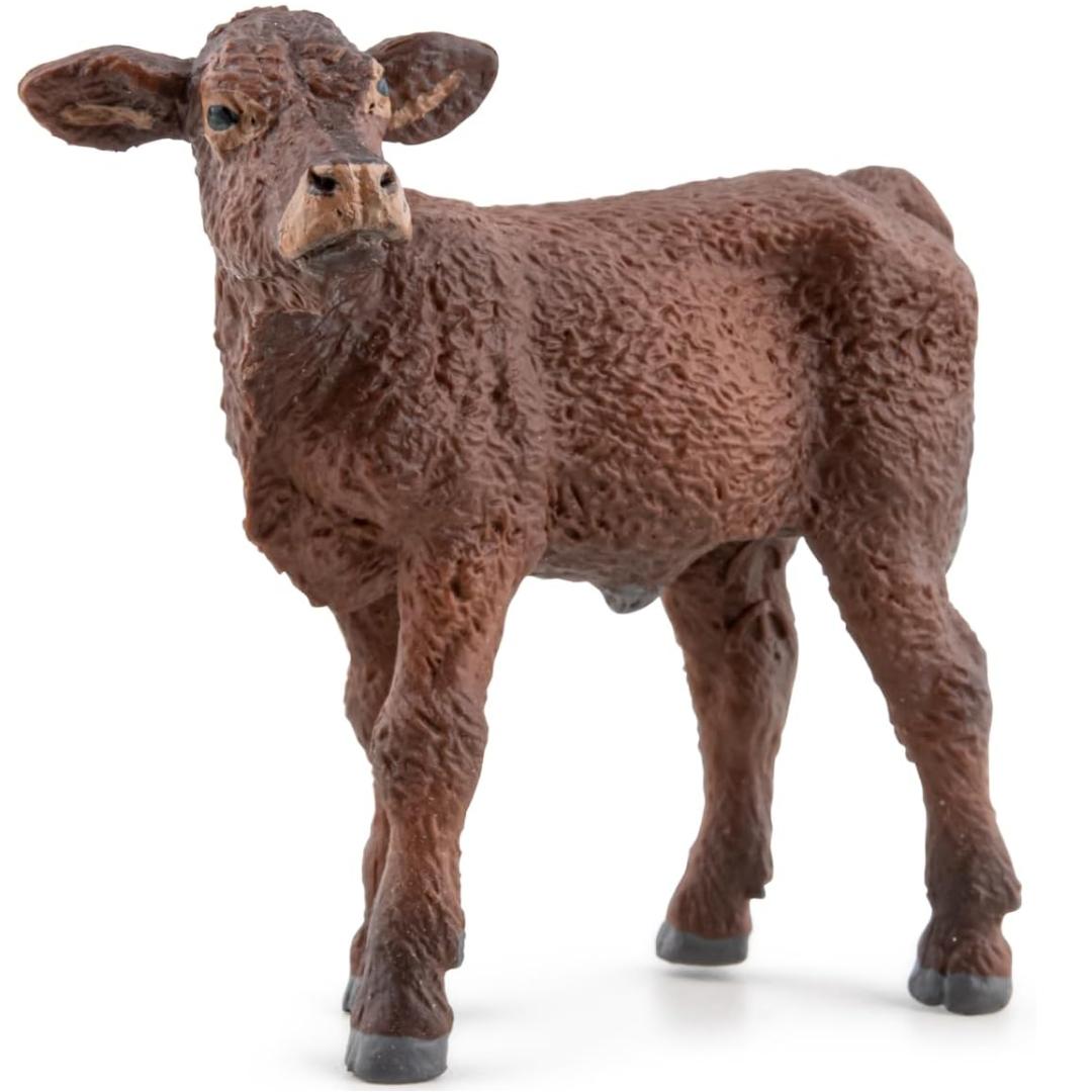 Salers Calf Figurine - Hand Painted Farm Animal Toy Cow Figure - Papo 51187