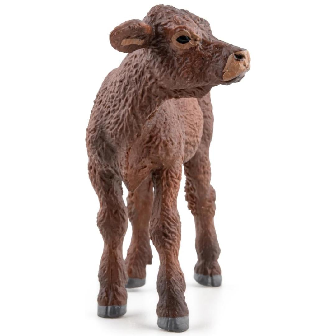 Salers Calf Figurine - Hand Painted Farm Animal Toy Cow Figure - Papo 51187