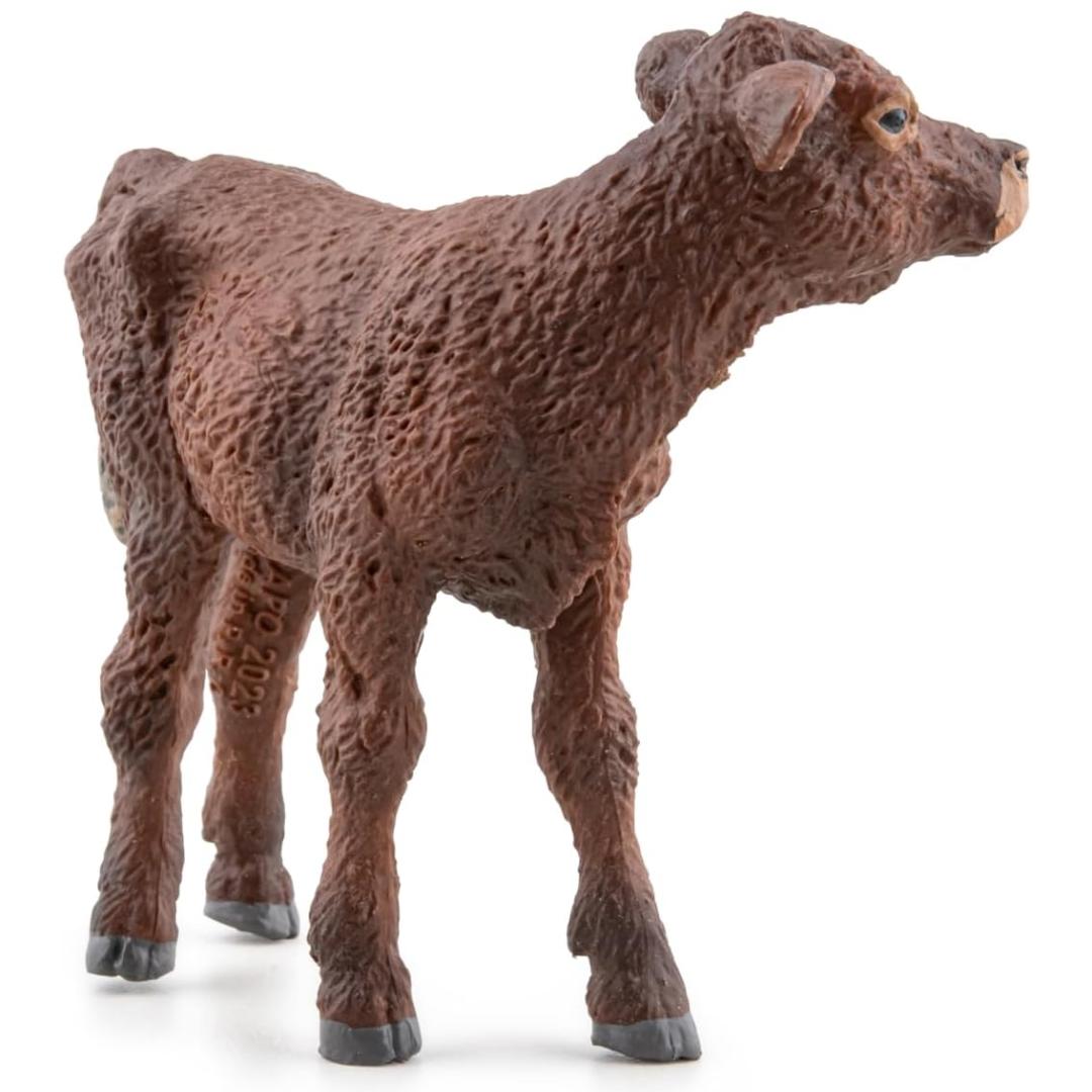 Salers Calf Figurine - Hand Painted Farm Animal Toy Cow Figure - Papo 51187