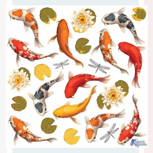 Koi Fish Stickers - Garden & Nature Pond Sticker Sheet