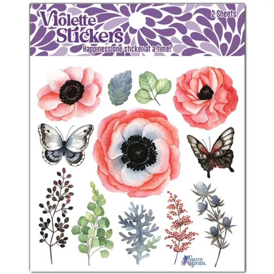 Blush Flower Stickers - Pastel Nature & Garden Sticker Sheets