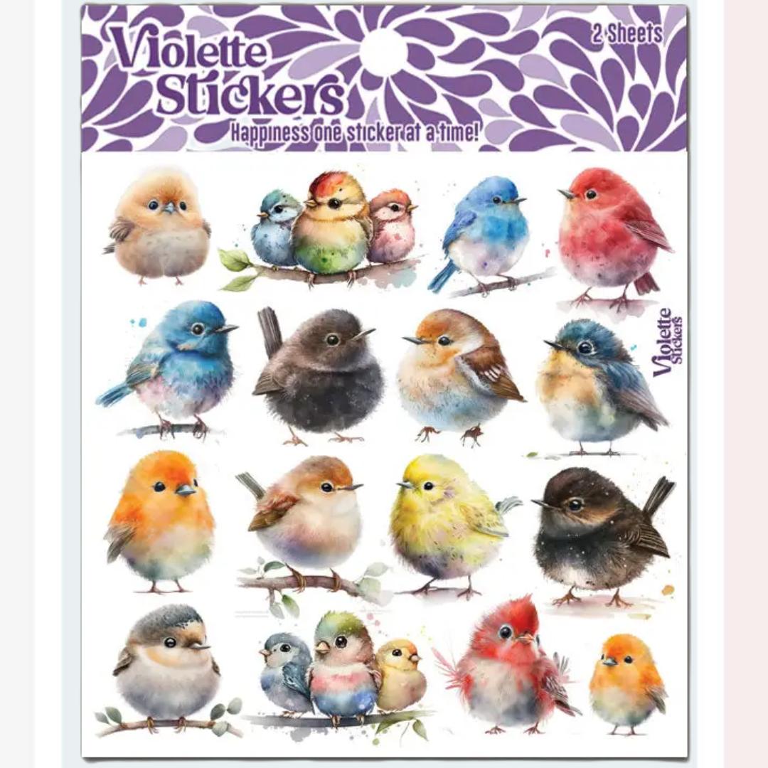 Chubby Birds Stickers - Bird & Nature Sticker Sheets