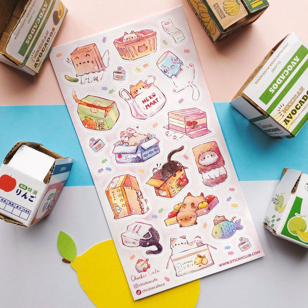 Cat Stickers - Neko Mart Sticker Sheet