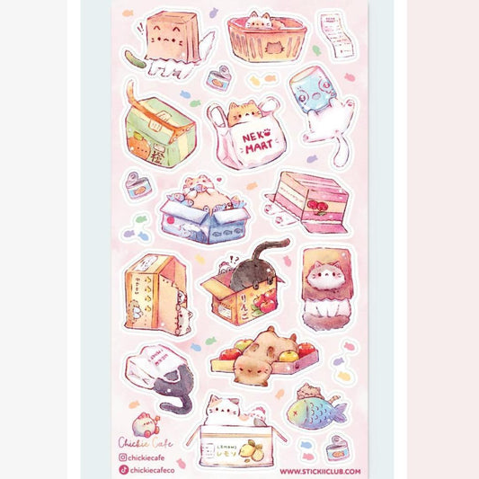 Cat Stickers - Neko Mart Sticker Sheet