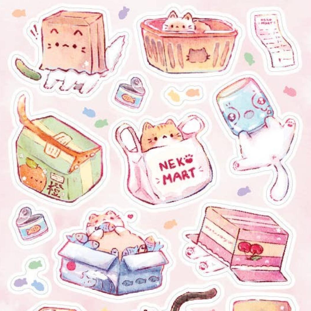 Cat Stickers - Neko Mart Sticker Sheet