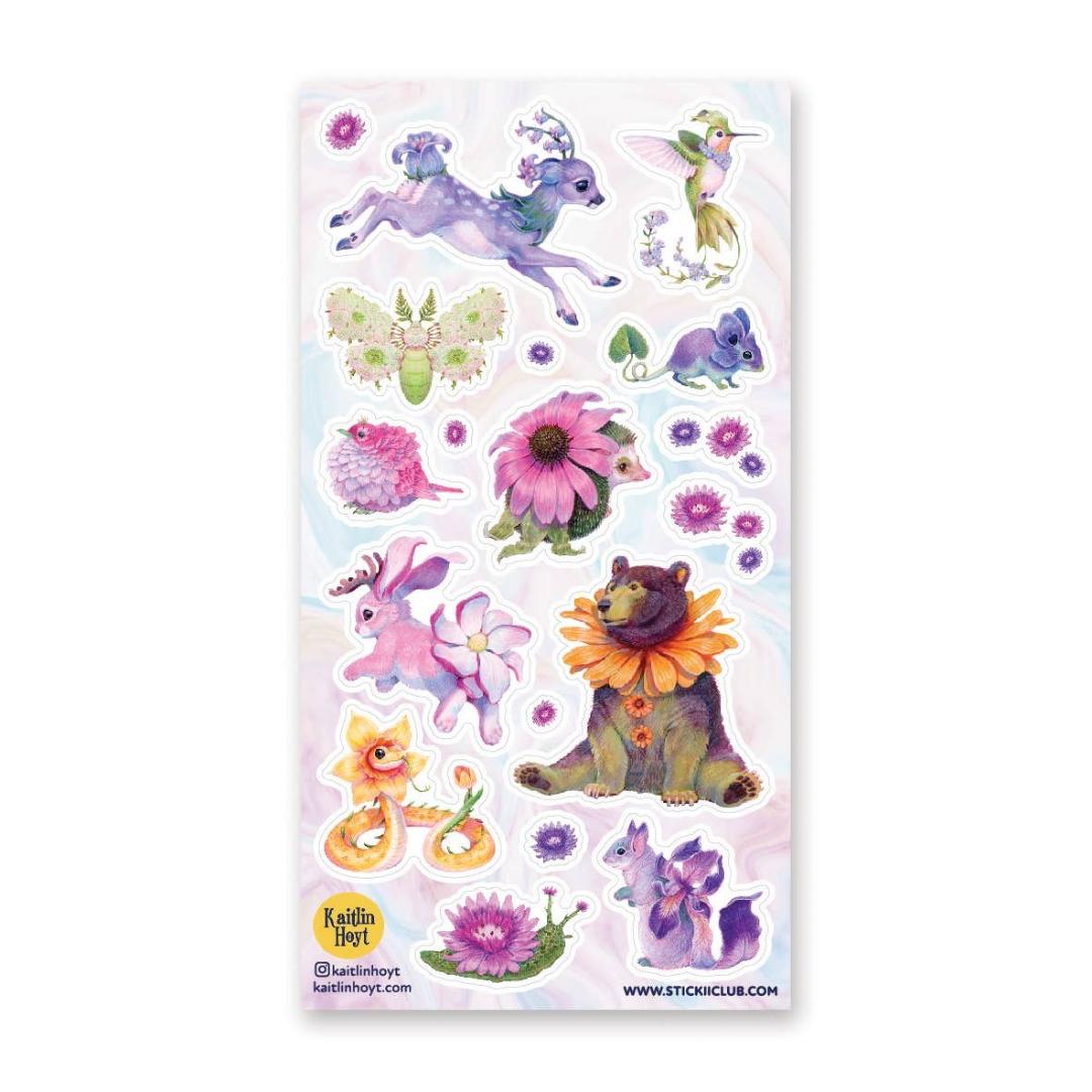 Flower Animal Stickers - Unique "Fleurlings" Sticker Sheet