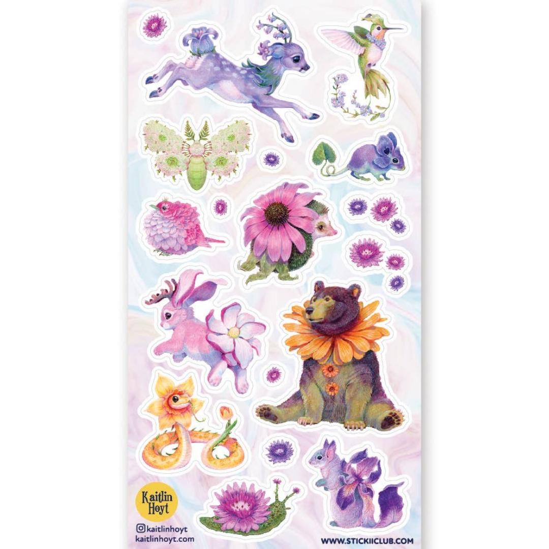 Flower Animal Stickers - Unique "Fleurlings" Sticker Sheet