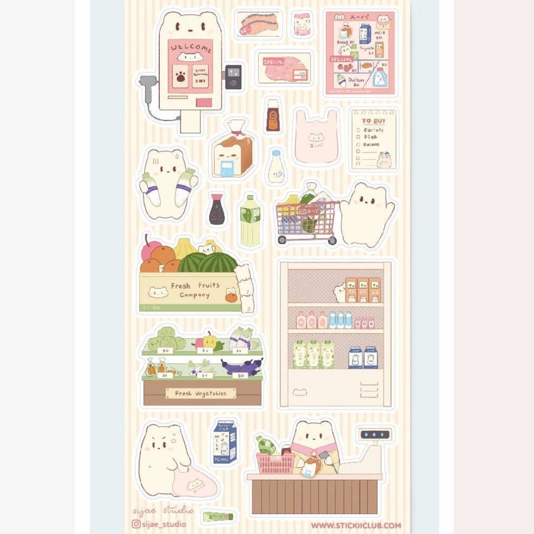 Bear Stickers - Supermarket Kawaii Bears Sticker Sheet