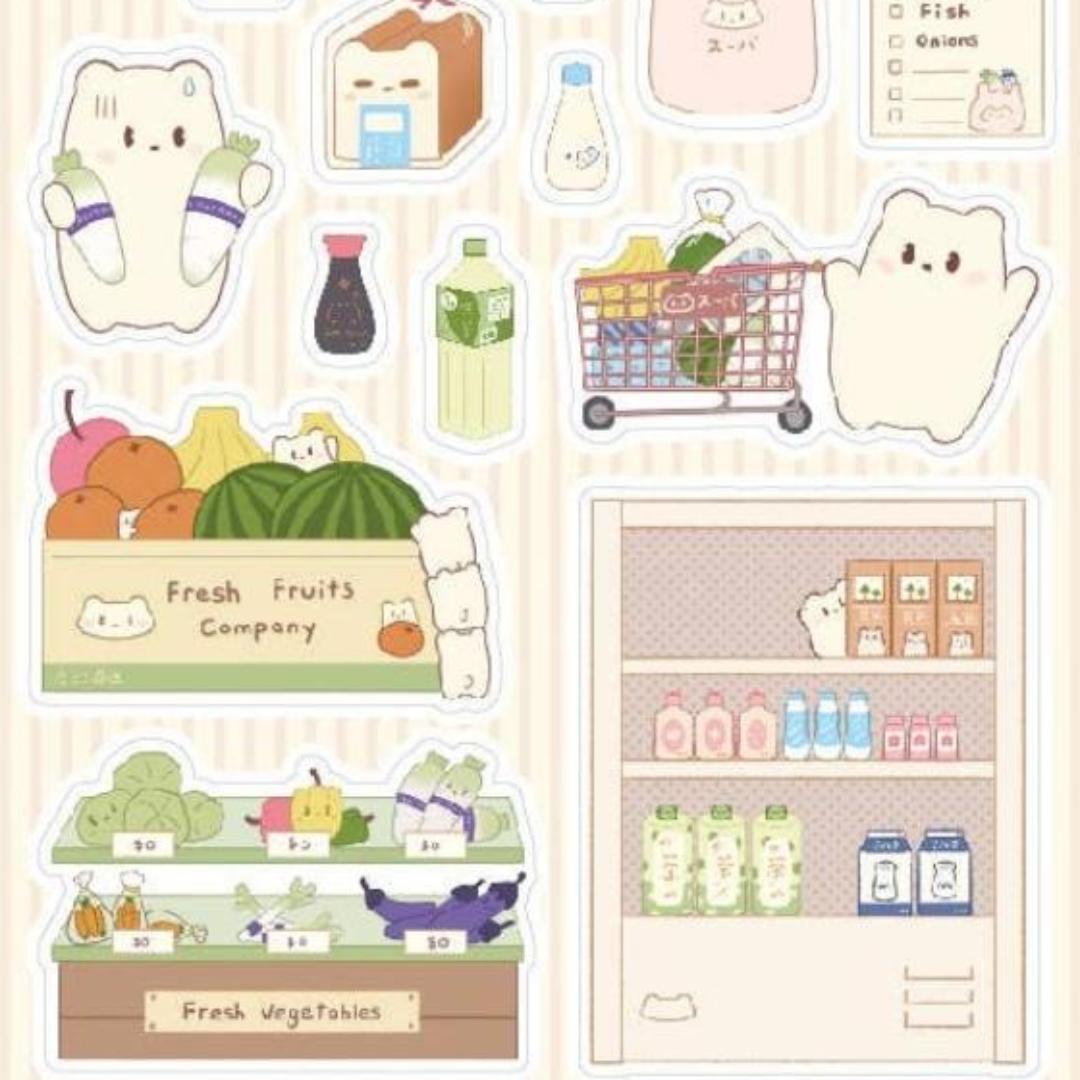 Bear Stickers - Supermarket Kawaii Bears Sticker Sheet