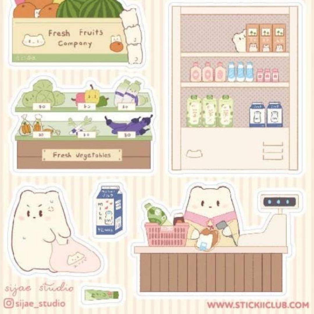 Bear Stickers - Supermarket Kawaii Bears Sticker Sheet