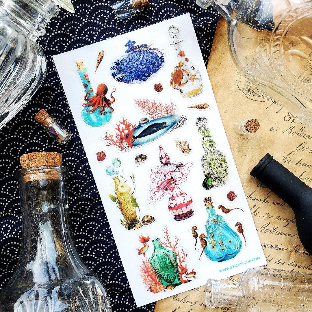 Sea Life Stickers - Beach Decor Sticker Sheet