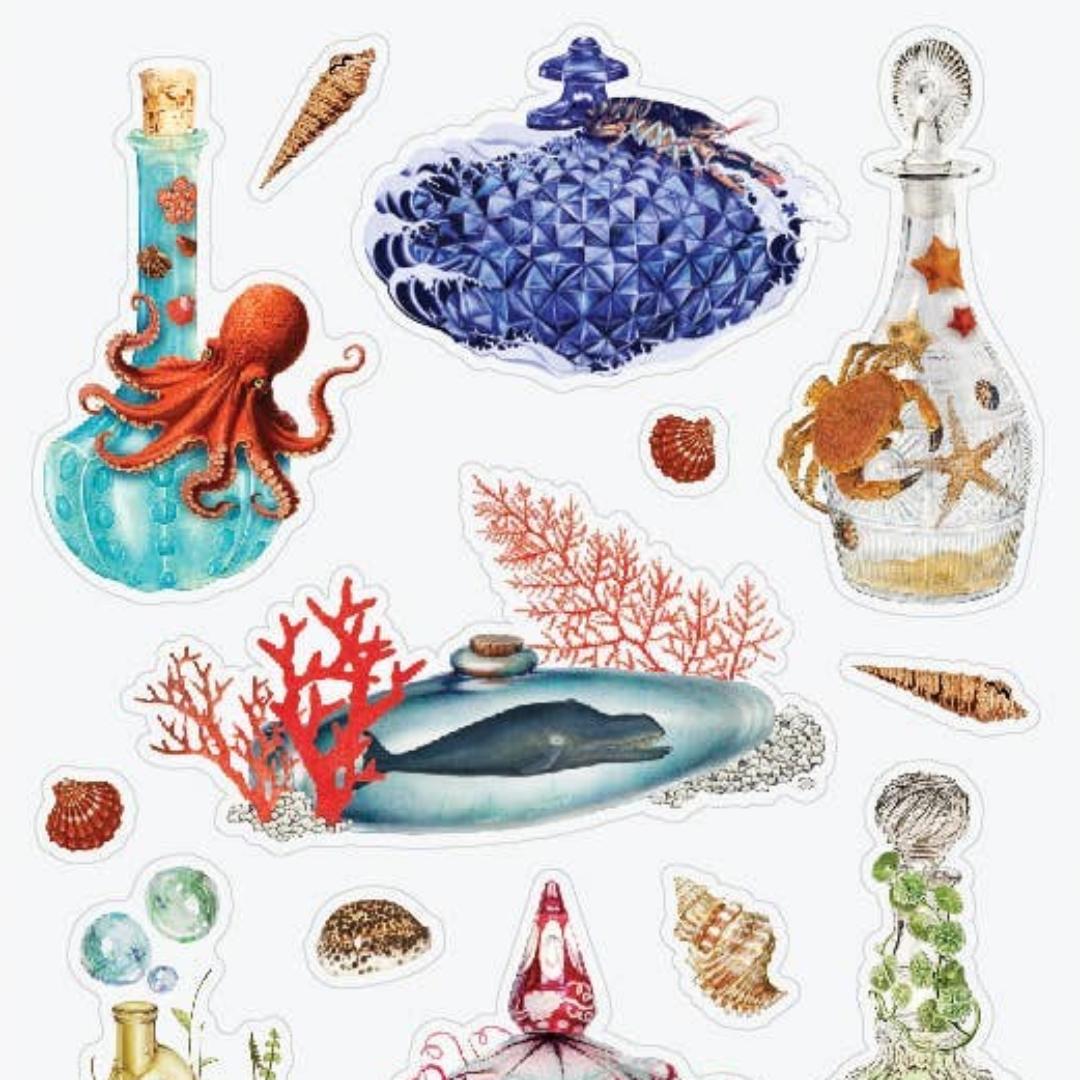 Sea Life Stickers - Beach Decor Sticker Sheet
