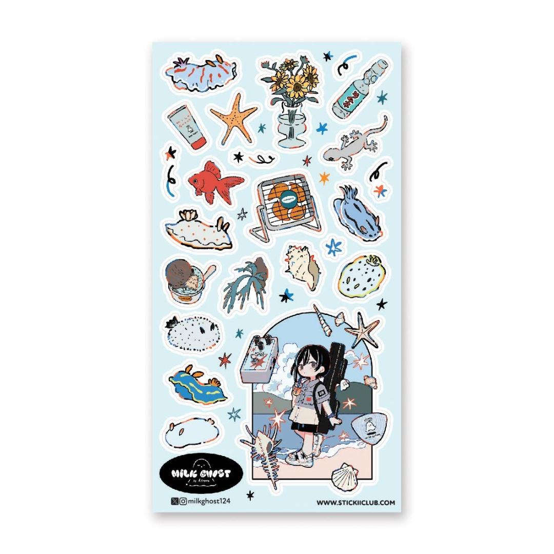Beach Stickers - Sea Life & Beachside Fun Sticker Sheet