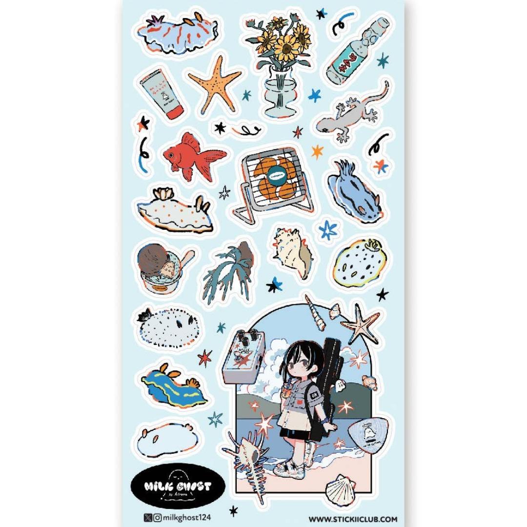 Beach Stickers - Sea Life & Beachside Fun Sticker Sheet