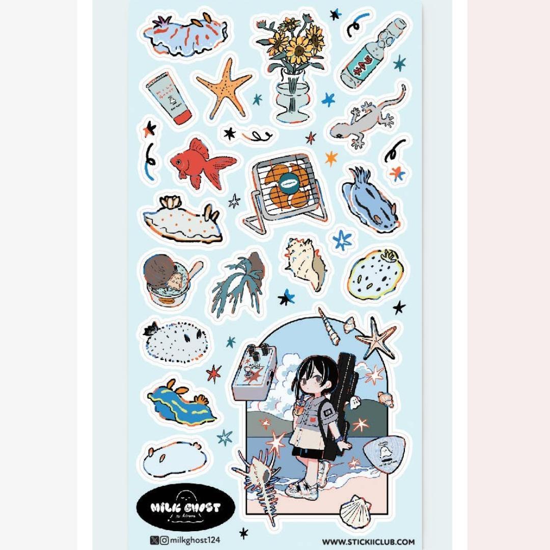 Beach Stickers - Sea Life & Beachside Fun Sticker Sheet