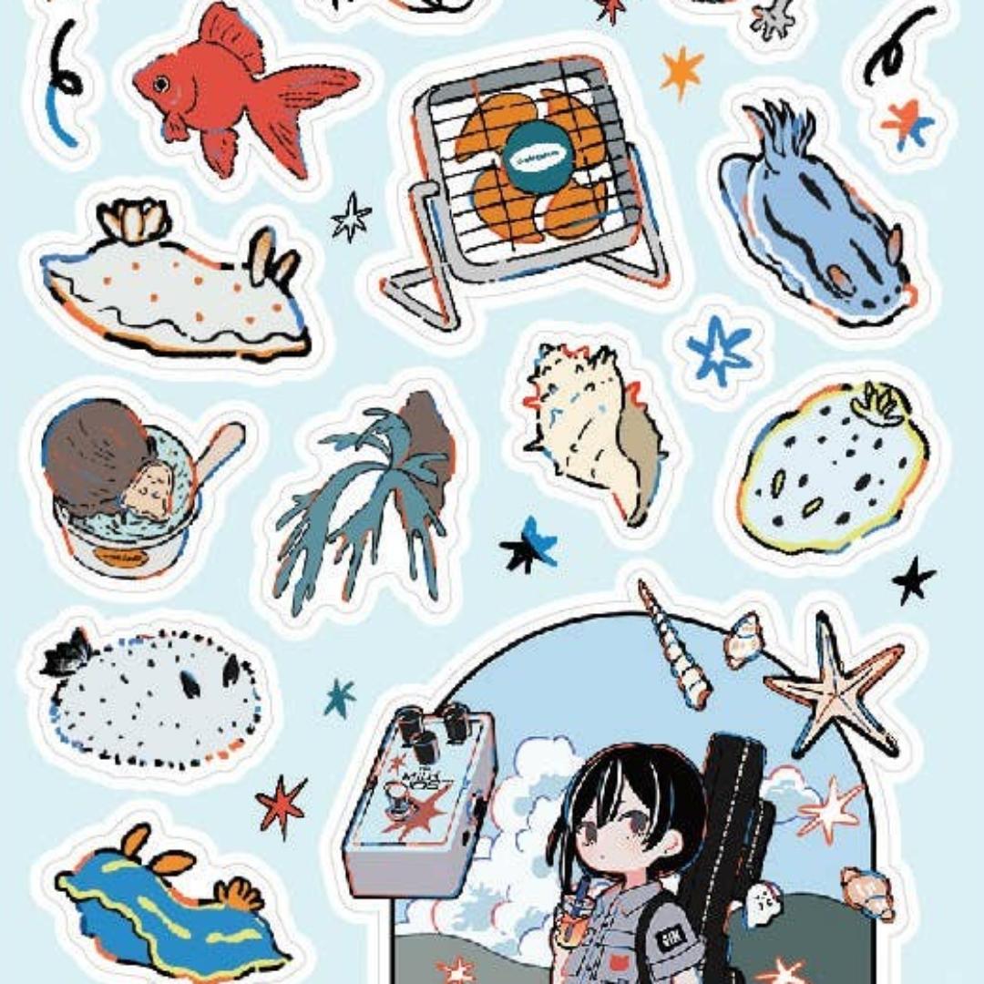 Beach Stickers - Sea Life & Beachside Fun Sticker Sheet