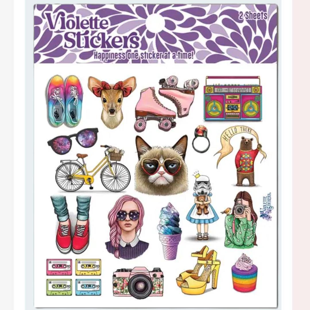 1980s Nostagia Stickers - Retro & Vintage Grumpy Cat Sticker Sheets