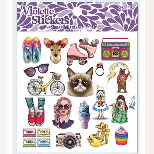 1980s Nostagia Stickers - Retro & Vintage Grumpy Cat Sticker Sheets