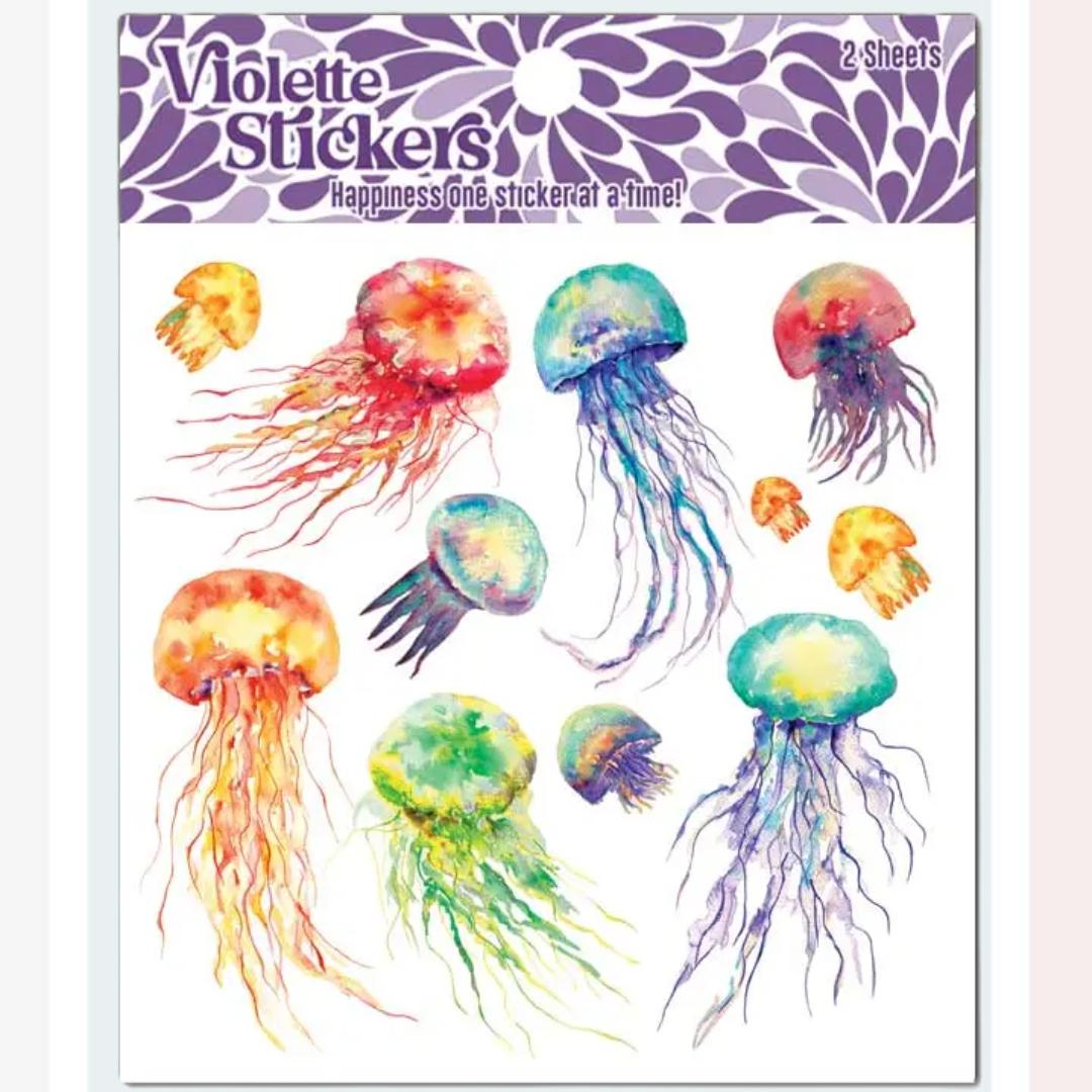 Jellyfish Stickers - Colorful Sea Life & Ocean Sticker Sheets