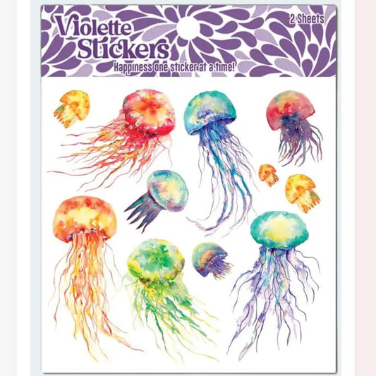 Jellyfish Stickers - Colorful Sea Life & Ocean Sticker Sheets