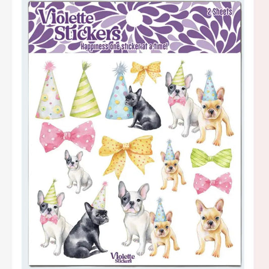 French Bulldog Stickers - Birthday Party Sticker Sheets